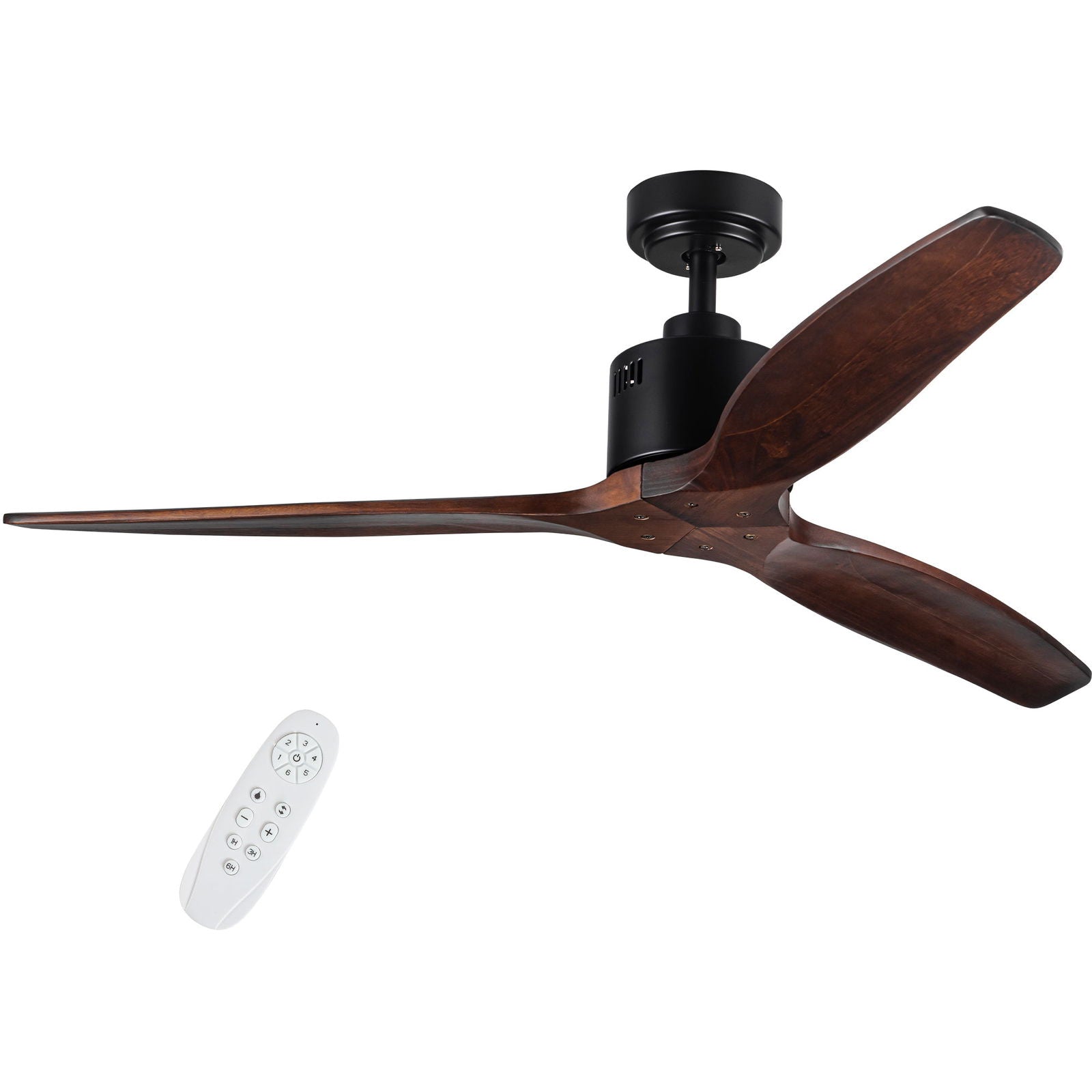 52 Antique Brown Ceiling Fan without Light with Remote Control himalipasal