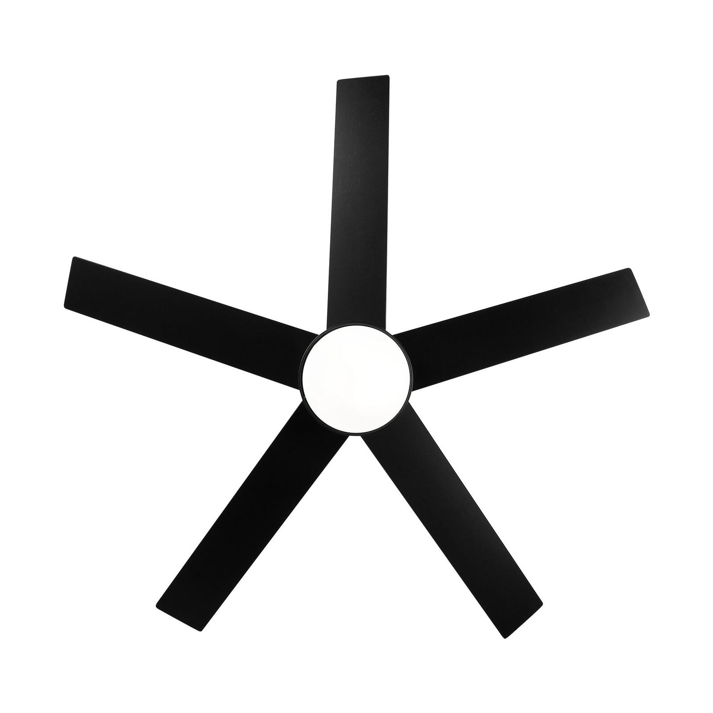 52" Integrated LED Light Matte Black Blade Ceiling Fan with Remote Control himalipasal