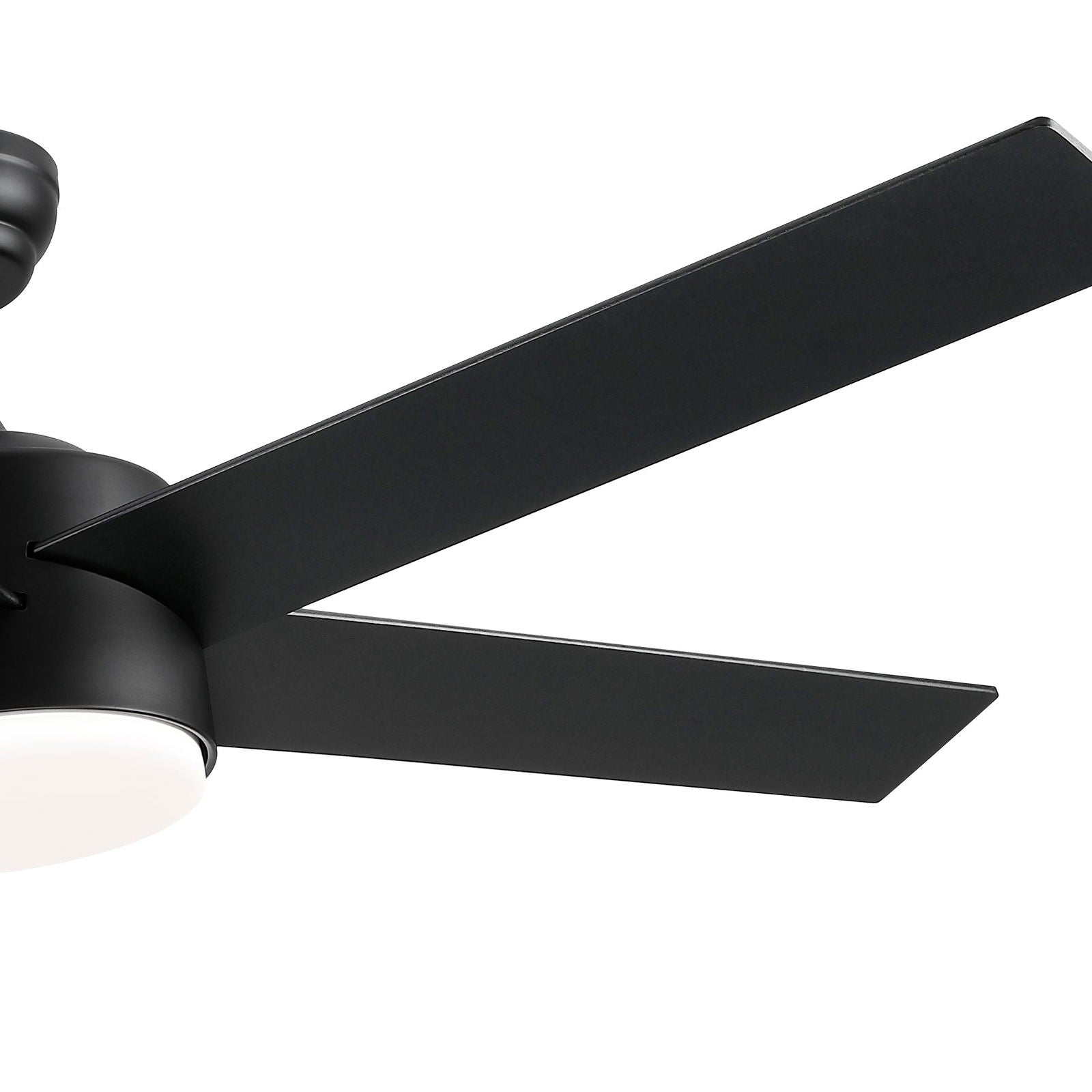 52" Integrated LED Light Matte Black Blade Ceiling Fan with Remote Control himalipasal