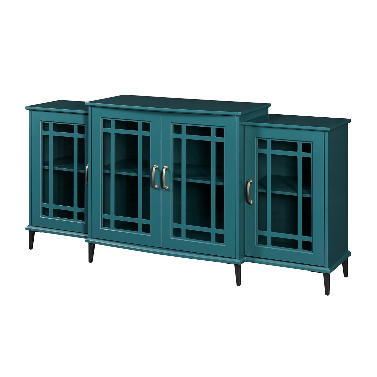 62" TV Stand, Buffet Sideboard Cabinet, Teal Blue himalipasal