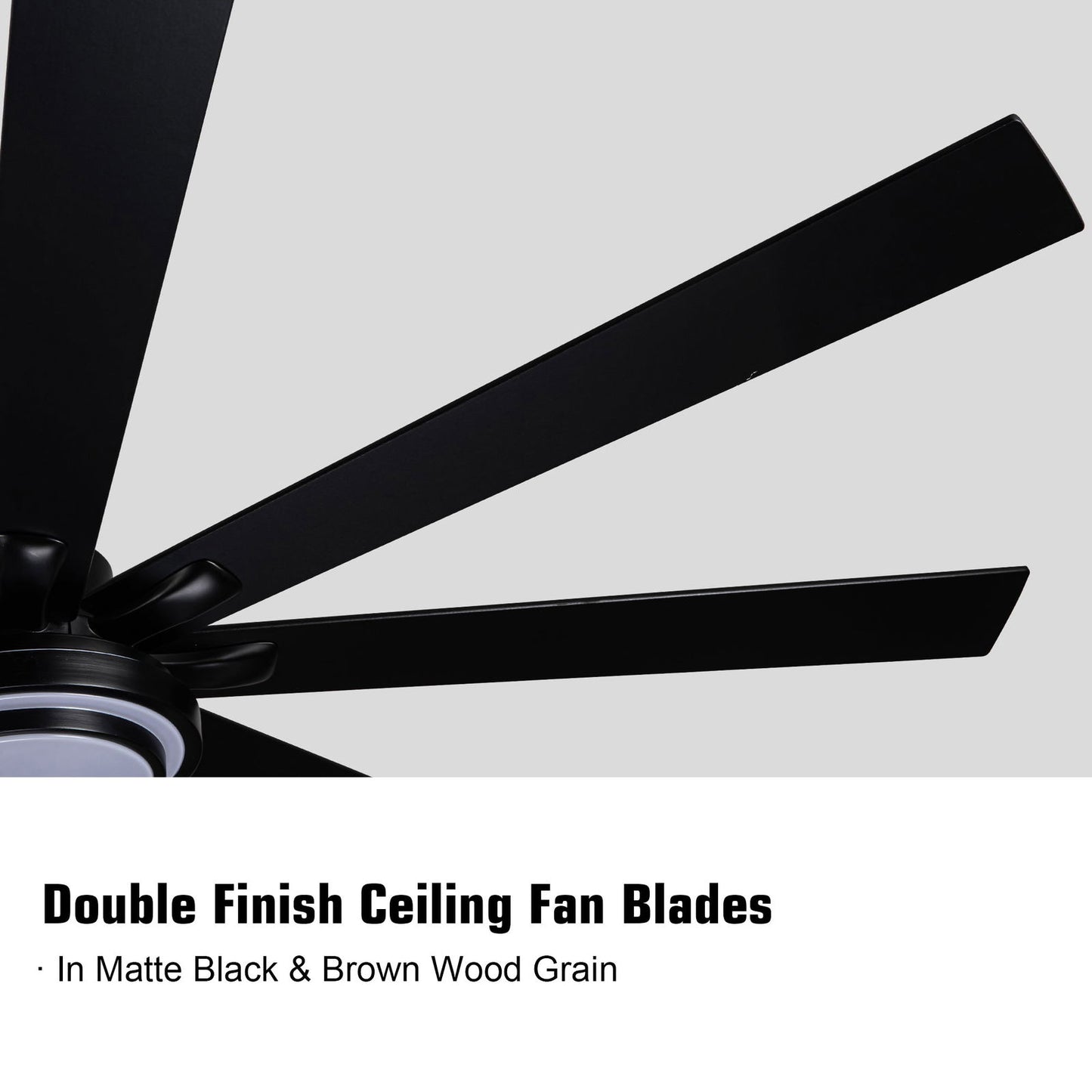 72" Integrated LED Matte Black Large Smart Ceiling Fan with Remote Control himalipasal