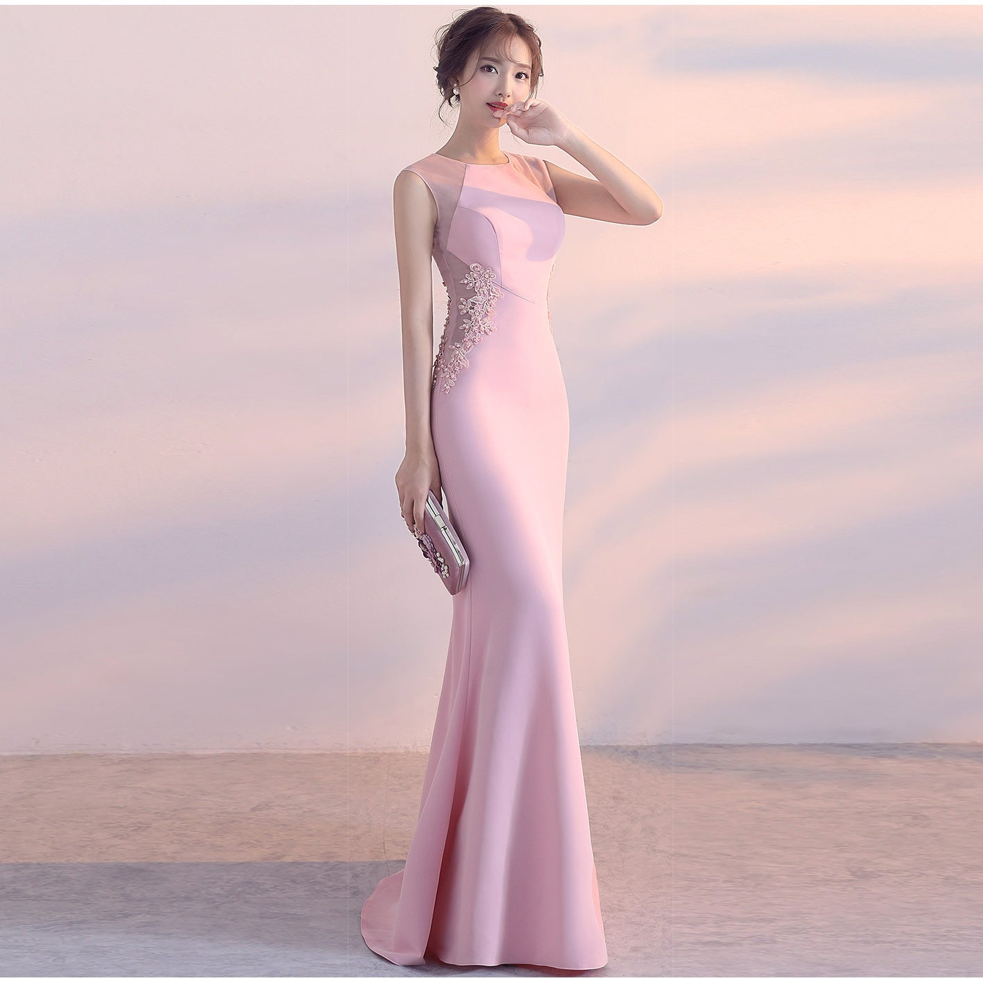 Evening Dress Women Cocktail Host Slim Fit Elegant Five Colors Party Dress Maxi Dress