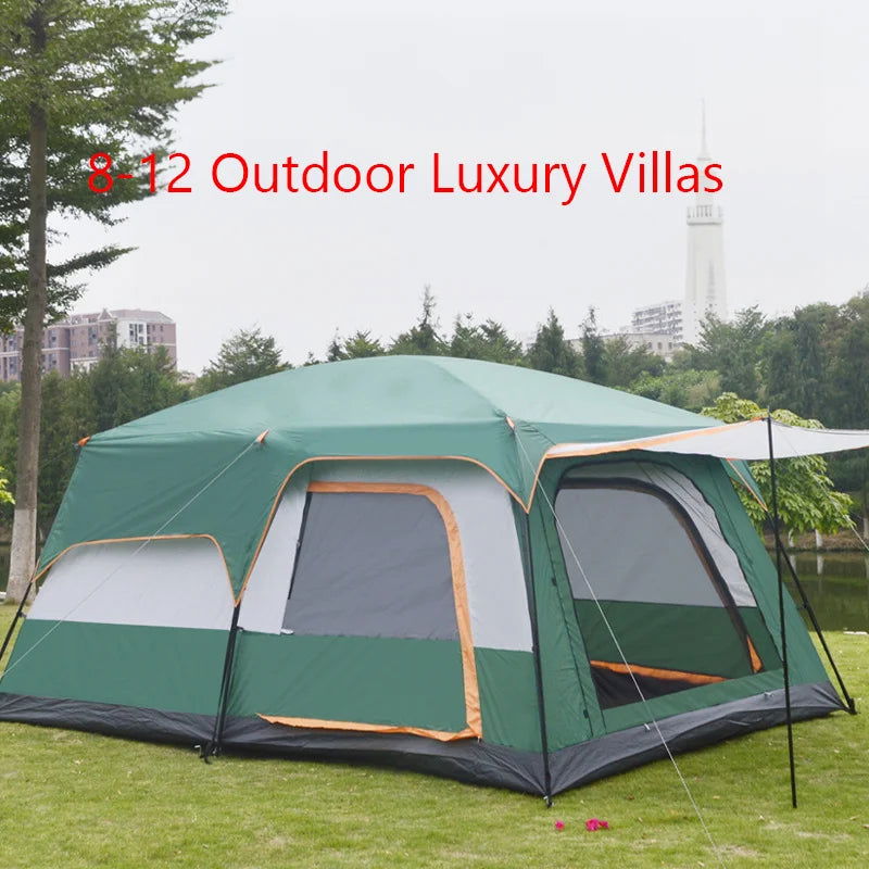 8-10 People Large Camping Tent Waterproof Two Rooms And One Bathroom Large Size Travel Tent Family Outdoor Camping Tent himalipasal