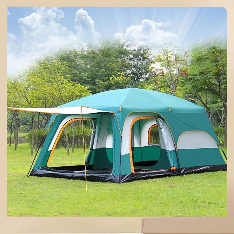 8-10 People Large Camping Tent Waterproof Two Rooms And One Bathroom Large Size Travel Tent Family Outdoor Camping Tent himalipasal