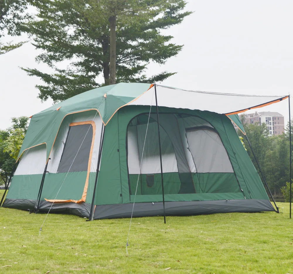 8-10 People Large Camping Tent Waterproof Two Rooms And One Bathroom Large Size Travel Tent Family Outdoor Camping Tent himalipasal