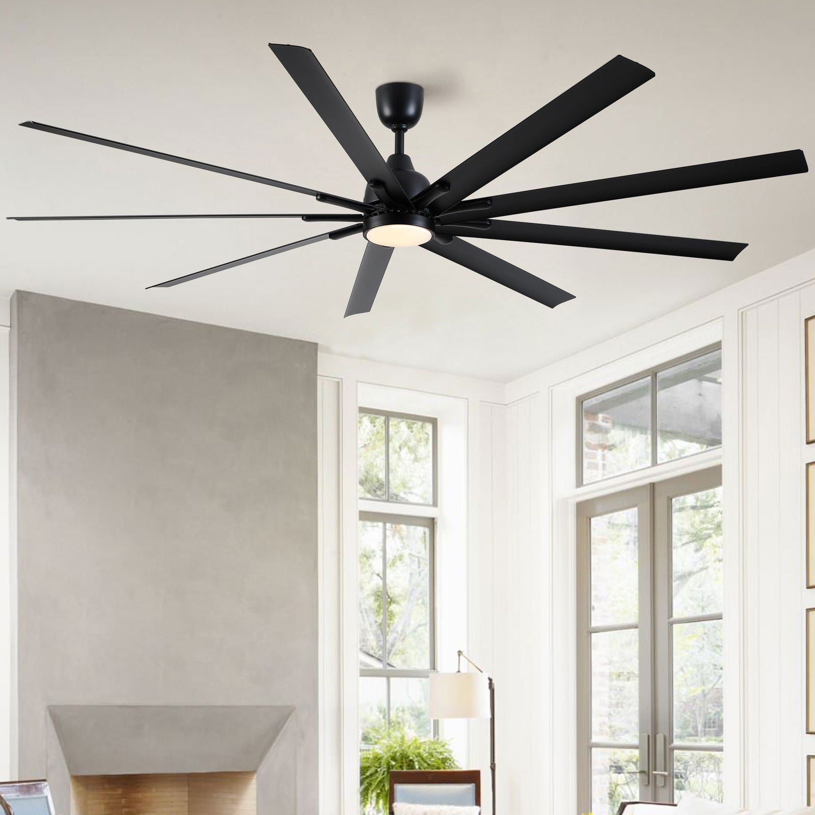 84 In Super Large Black Ceiling Fan with Remote Control himalipasal