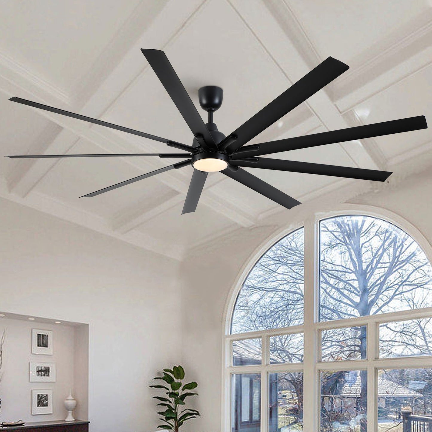 84 In Super Large Black Ceiling Fan with Remote Control himalipasal