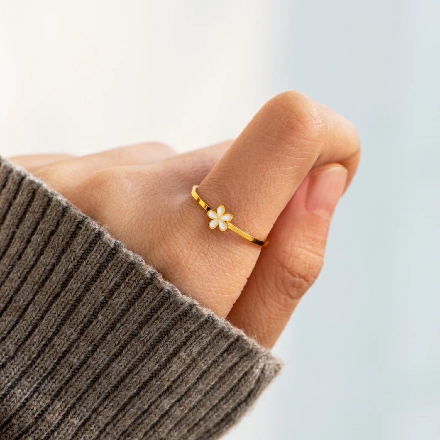 925 Sterling Silver Enamel Flower Ring himalipasal