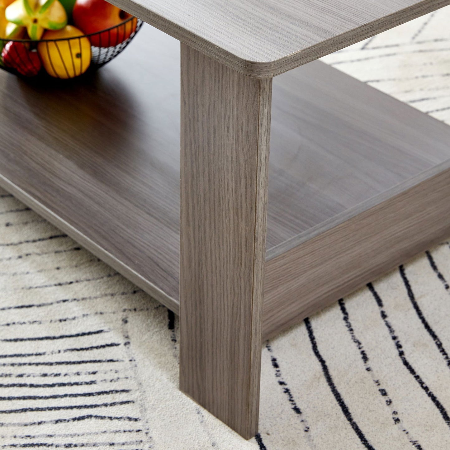 A modern and practical gray textured coffee table,tea table.Double layered coffee table made of MDF material,. Suitable for living room,bedroom and study room. 43.3"*21.6"*16.5" CT-16 himalipasal