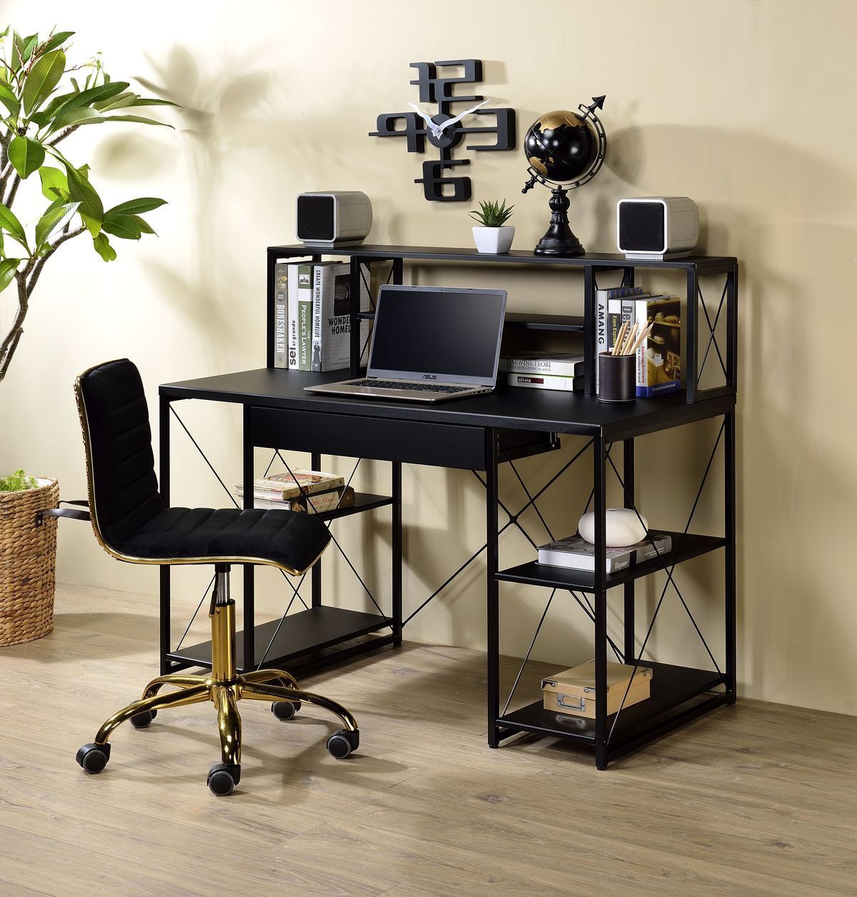 ACME Amiel Desk, Black 92877 himalipasal