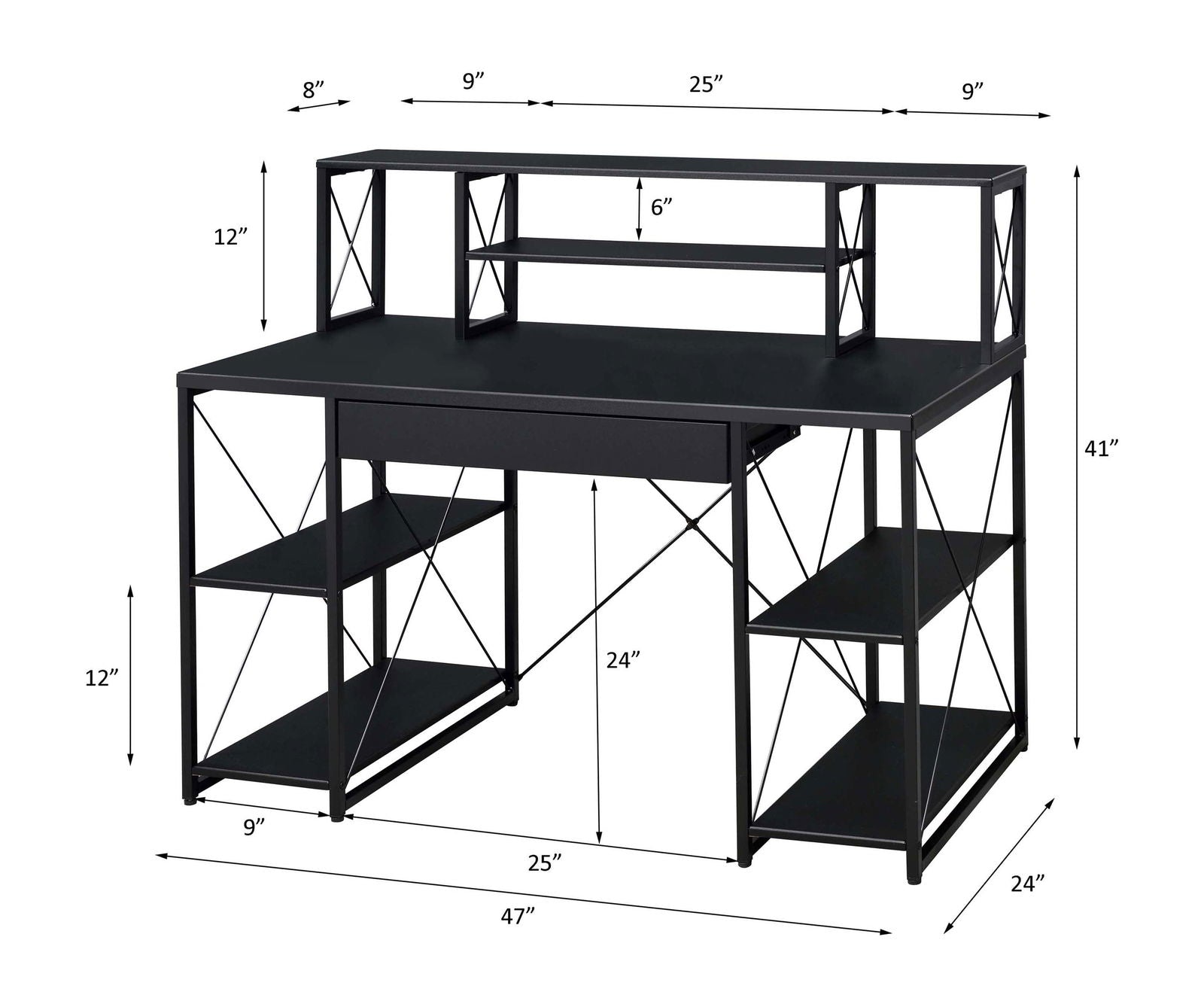 ACME Amiel Desk, Black 92877 himalipasal