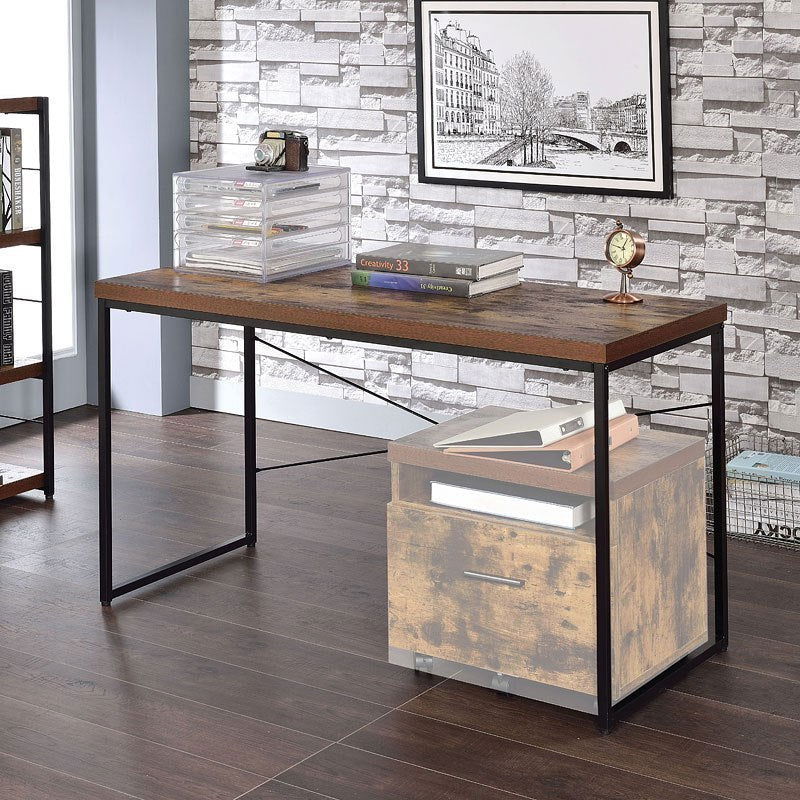 ACME Bob Desk in Weathered Oak & Black 92396 himalipasal