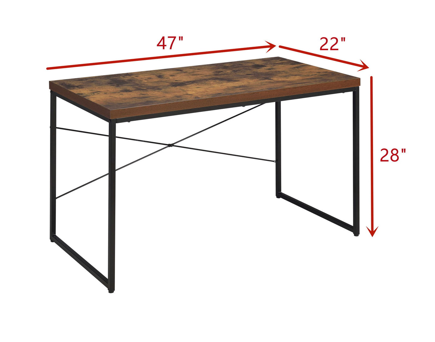 ACME Bob Desk in Weathered Oak & Black 92396 himalipasal