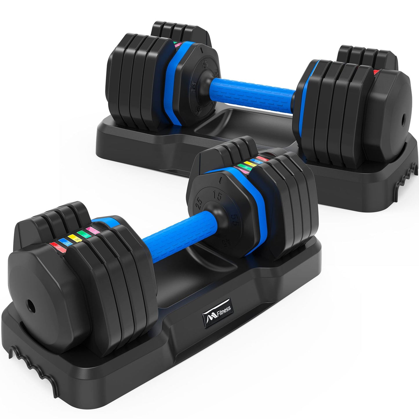 Adjustable Dumbbell - 55lb x2 Dumbbell Set of 2 with Anti-Slip Handle, Fast Adjust Weight by Turning Handle with Tray, Exercise Fitness Dumbbell Suitable for Full Body Workout himalipasal