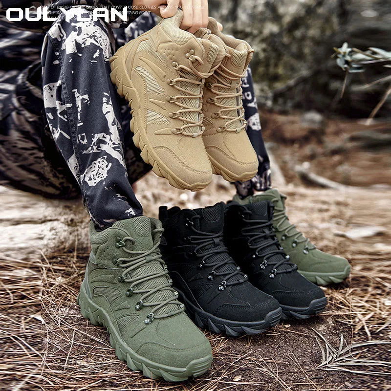 Army Men's Training Boots Outdoor Camping Mountaineering Shoes Desert Combat Men Military Tactical Boots Four Seasons Universal himalipasal