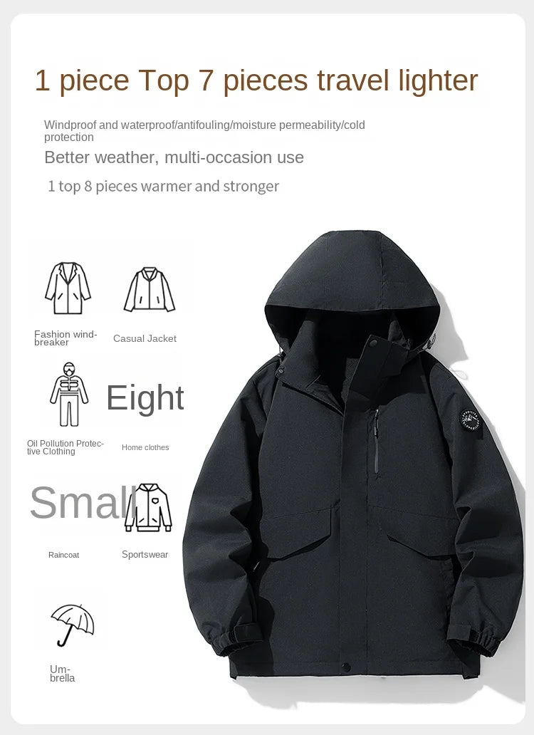 Autumn Hoodie Jackets Men Windproof Waterproof Warmth Fashion Trends Male Coat Versatile Casual Outdoor Mountaineering Clothing himalipasal