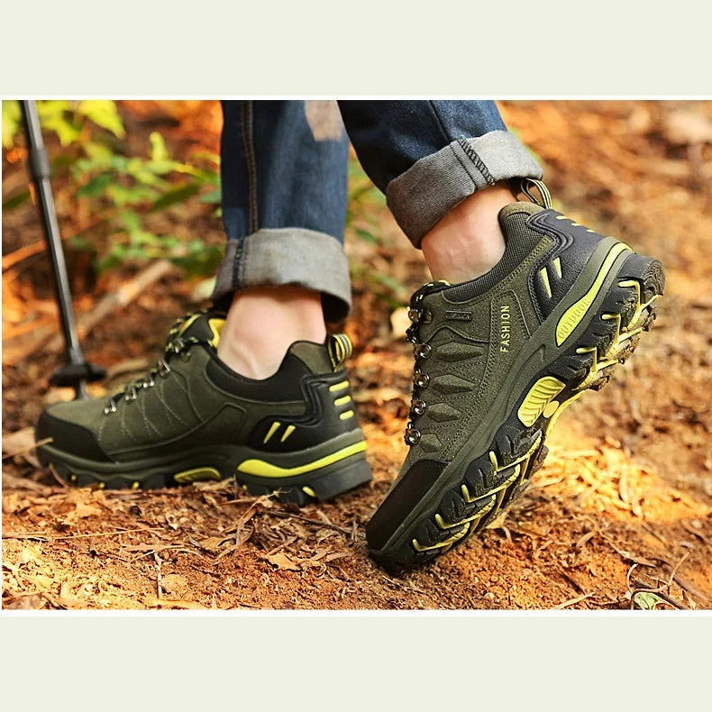 Autumn Spring men Outdoor Leather Trekking Hiking Shoes man Mountain Sneakers Treking Walking Camping Trail Climbing himalipasal