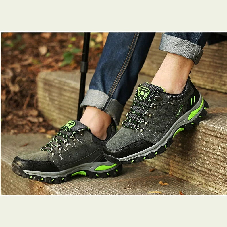 Autumn Spring men Outdoor Leather Trekking Hiking Shoes man Mountain Sneakers Treking Walking Camping Trail Climbing himalipasal