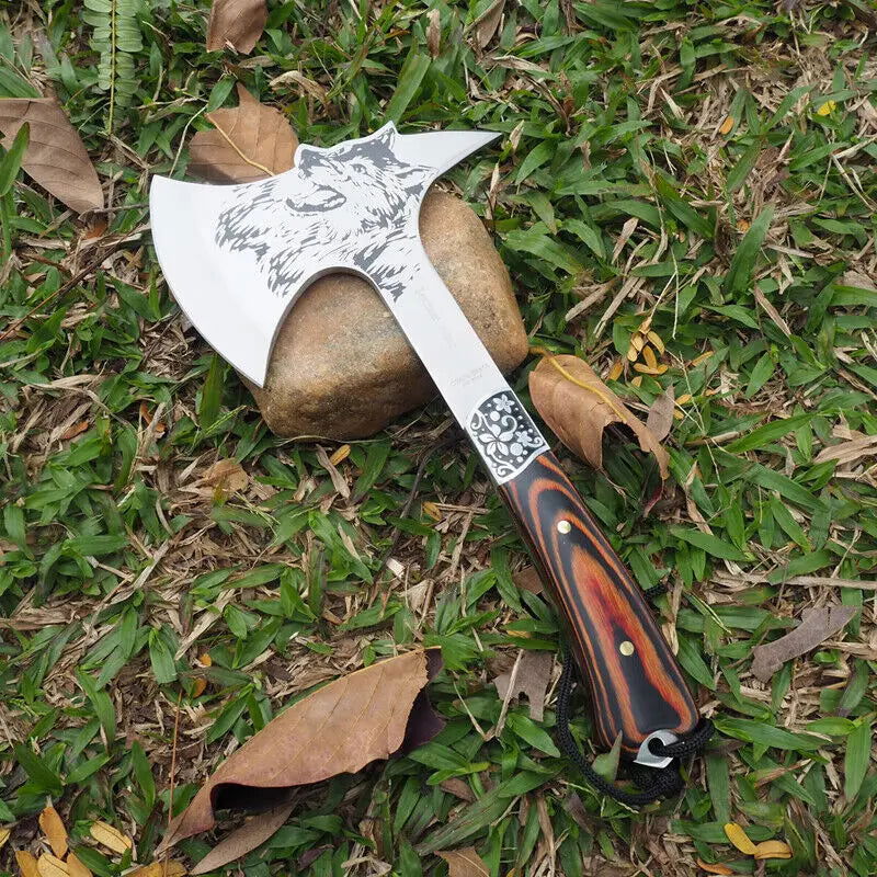 Axe,Multi-function Camping Survival Axe,Stainless Steel Short Handle Bone Chopping Axe Fire Axe Outdoor Mountaineering Hand Tool himalipasal