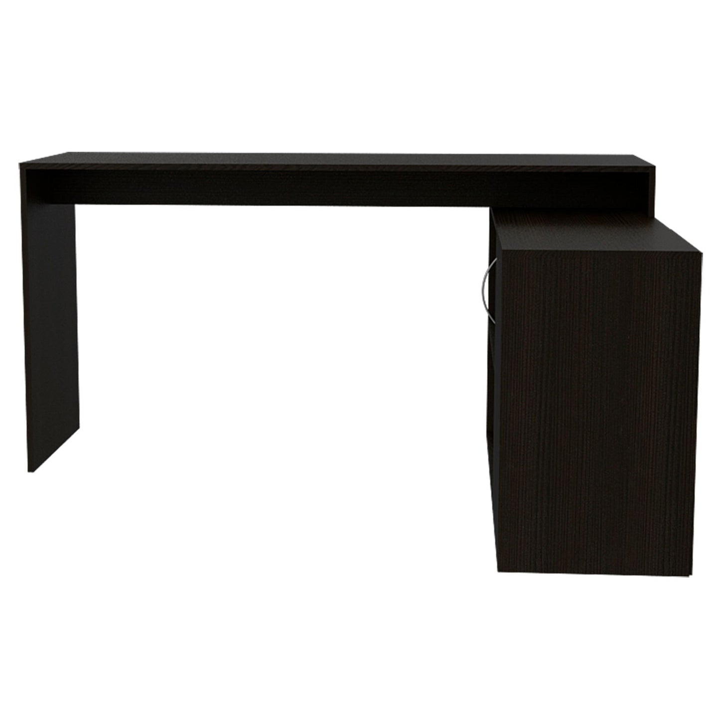 Axis Modern L-Shaped Computer Desk with Open & Closed Storages -Black himalipasal