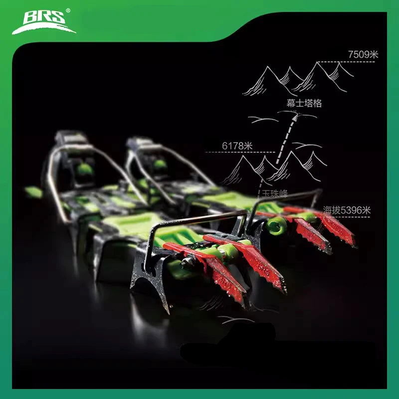 BRS-S5A/S5C 14 Teeth Ice Crampons Manganese Steel Professional Mountaineering Crampons Snow Claws Non slip Snow Shoe Cover himalipasal