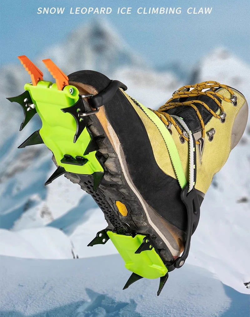 BRS-S5A/S5C 14 Teeth Ice Crampons Manganese Steel Professional Mountaineering Crampons Snow Claws Non slip Snow Shoe Cover himalipasal