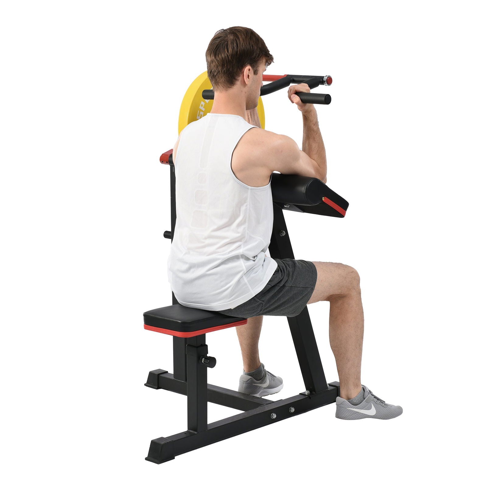 Bicep Tricep Curl Machine with Adjustable Seat, Bicep Curls and Tricep Extension Machine Home Gym himalipasal