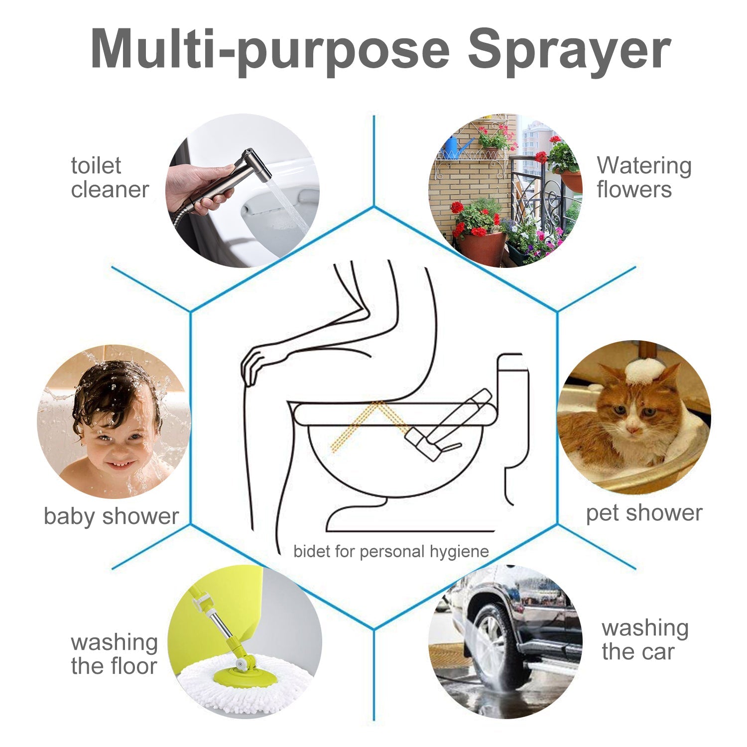 Bidet Sprayer for Toilet, Handheld Cloth Diaper Sprayer himalipasal