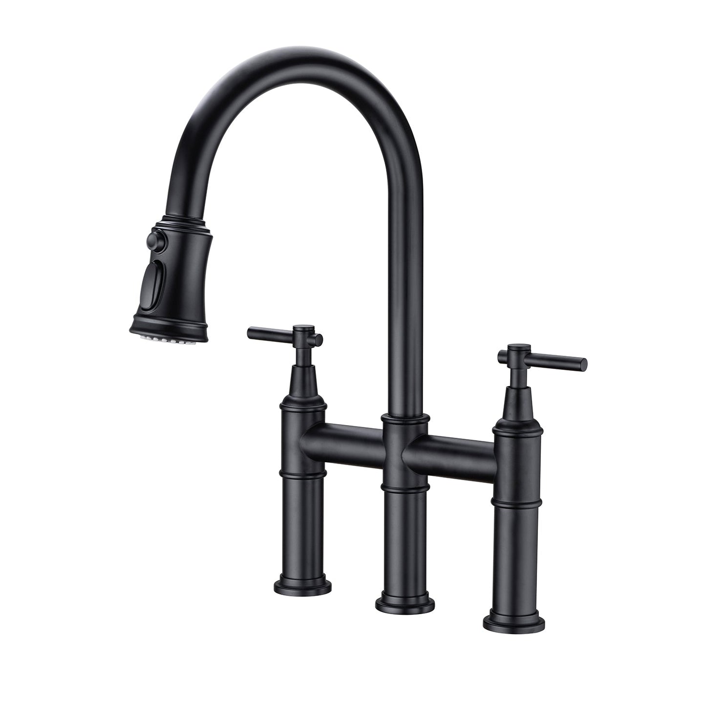 Bridge Kitchen Faucet with Pull-Down Sprayhead in Spot himalipasal