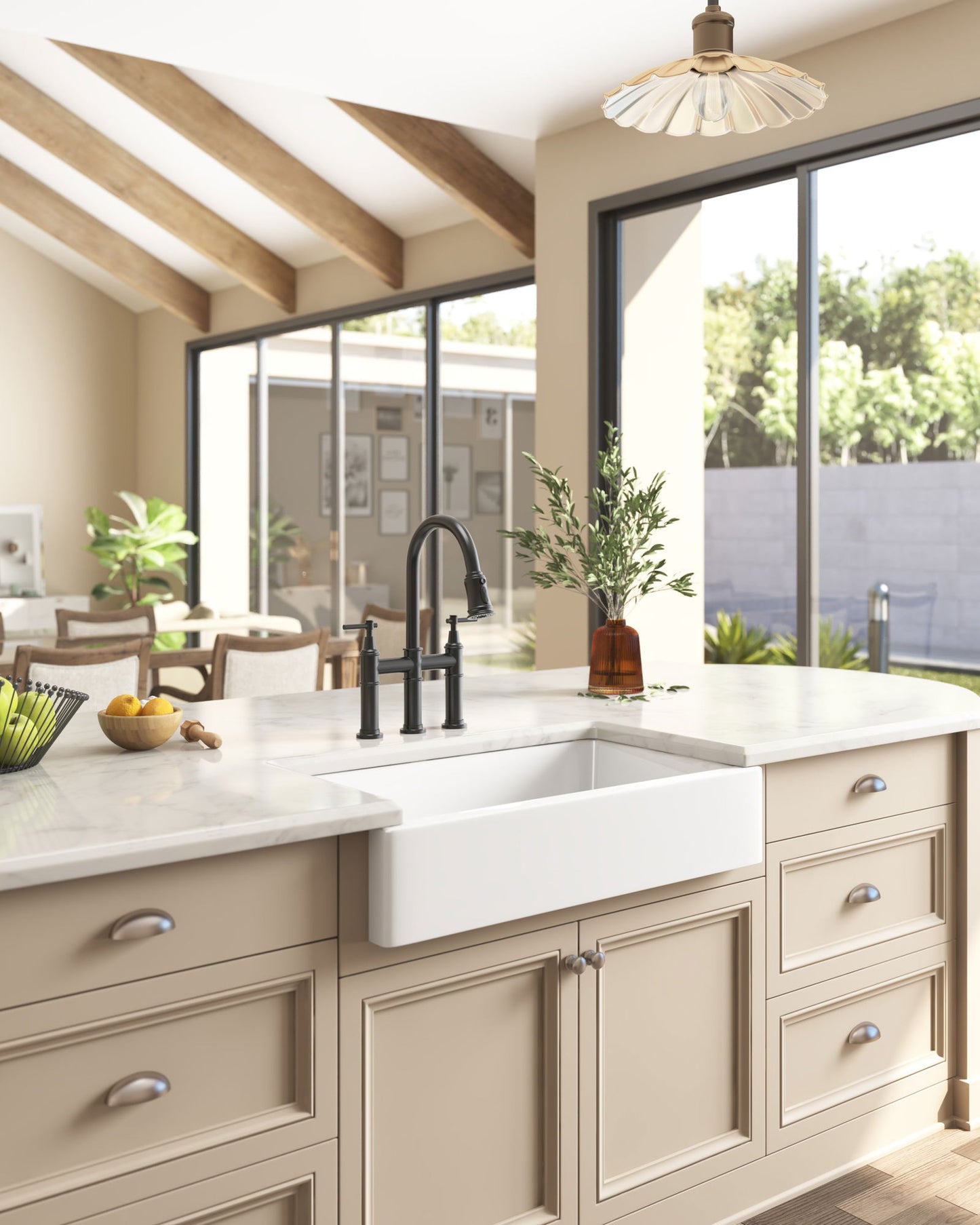 Bridge Kitchen Faucet with Pull-Down Sprayhead in Spot himalipasal