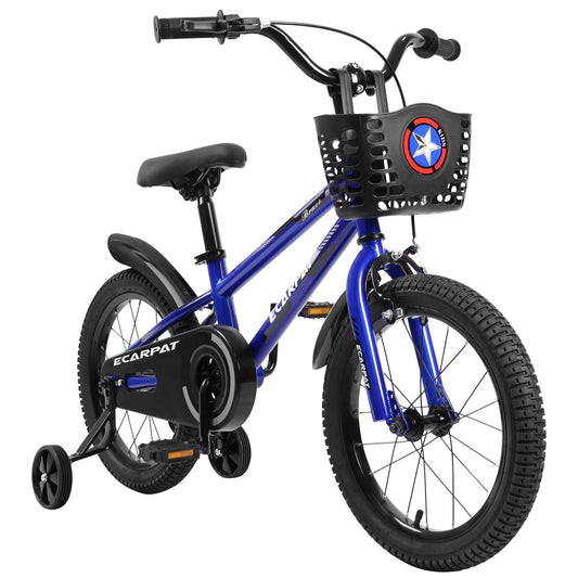 C16111A Kids Bike 16 inch for Boys & Girls with Training Wheels, Freestyle Kids' Bicycle with Bell,Basket and fender. himalipasal