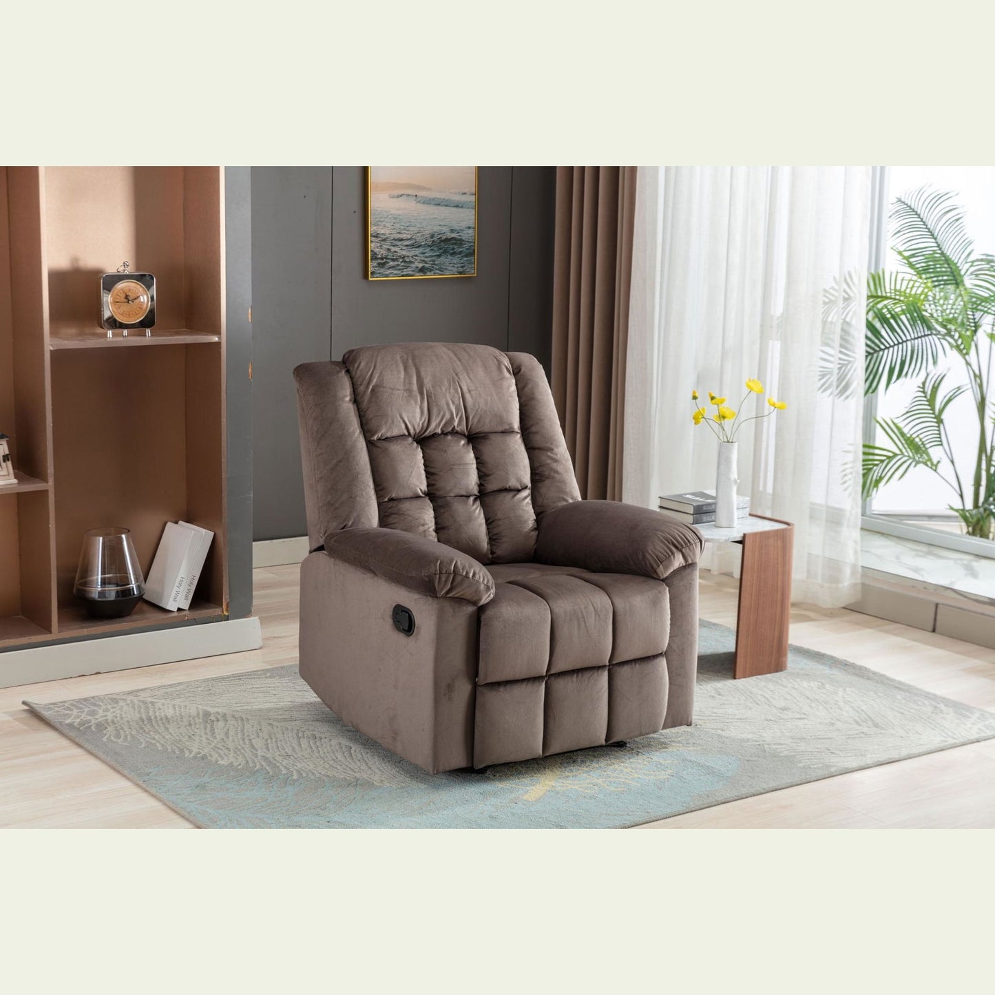 Classic Manual Recliner with Soft Padded Headrest and Armrest, Wonderful Chair&Sofa for Living Room and Bed Room himalipasal