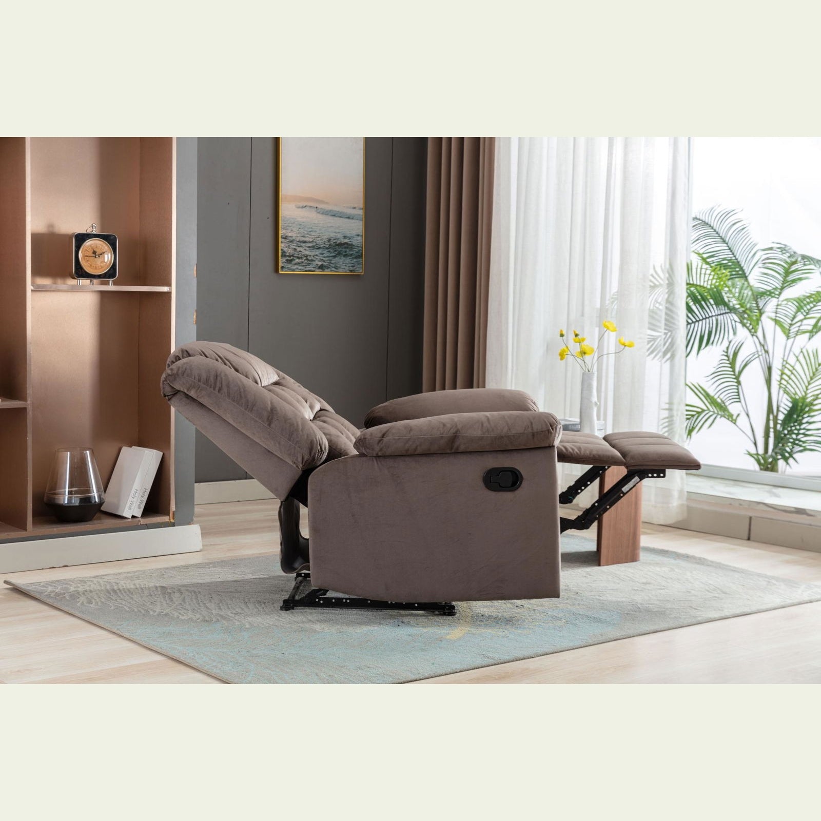 Classic Manual Recliner with Soft Padded Headrest and Armrest, Wonderful Chair&Sofa for Living Room and Bed Room himalipasal