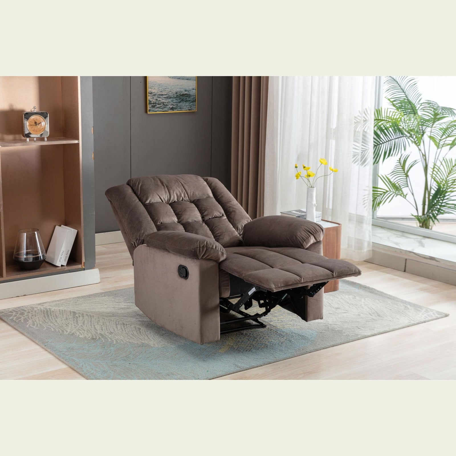 Classic Manual Recliner with Soft Padded Headrest and Armrest, Wonderful Chair&Sofa for Living Room and Bed Room himalipasal