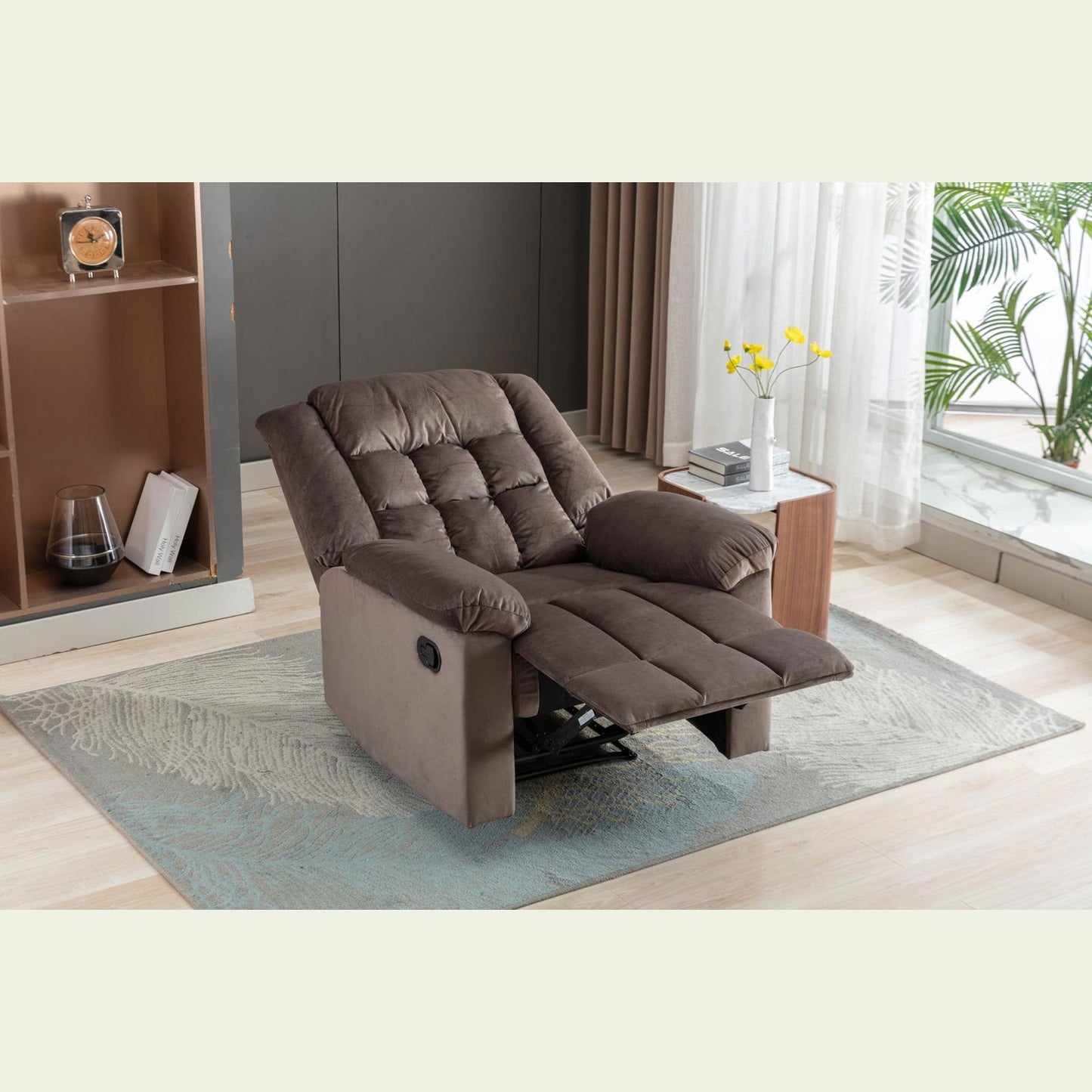 Classic Manual Recliner with Soft Padded Headrest and Armrest, Wonderful Chair&Sofa for Living Room and Bed Room himalipasal