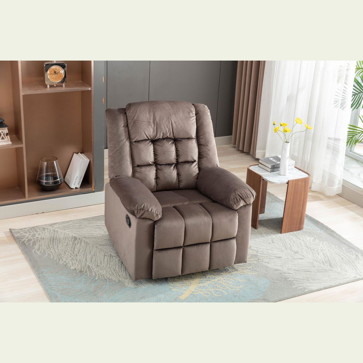 Classic Manual Recliner with Soft Padded Headrest and Armrest, Wonderful Chair&Sofa for Living Room and Bed Room himalipasal