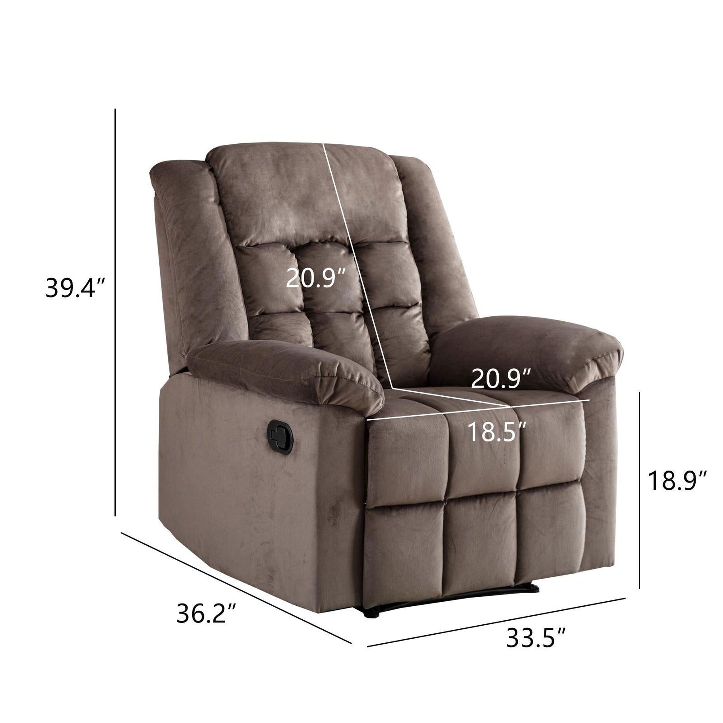 Classic Manual Recliner with Soft Padded Headrest and Armrest, Wonderful Chair&Sofa for Living Room and Bed Room himalipasal