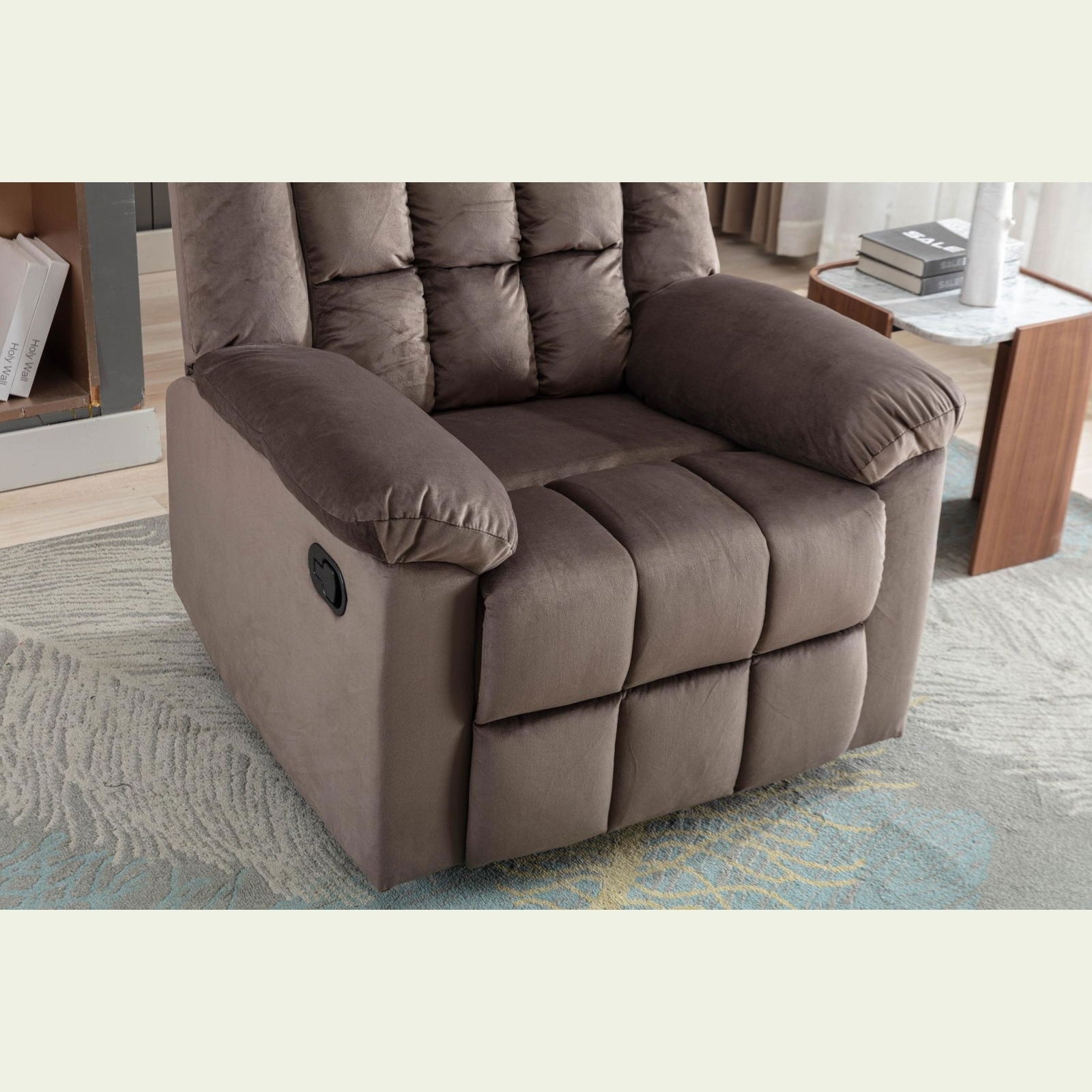 Classic Manual Recliner with Soft Padded Headrest and Armrest, Wonderful Chair&Sofa for Living Room and Bed Room himalipasal