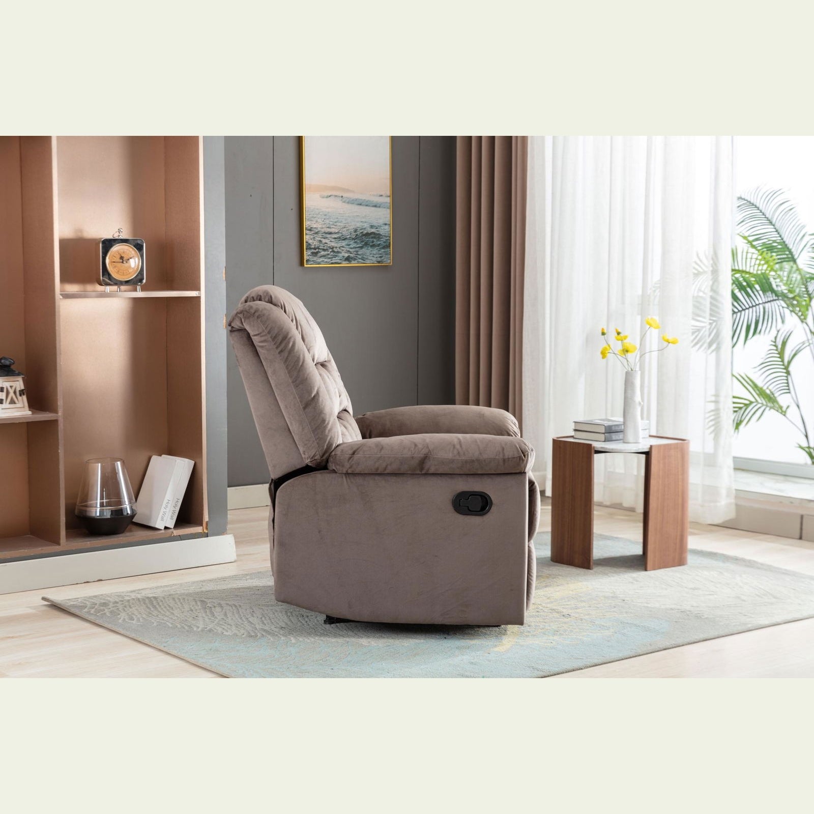 Classic Manual Recliner with Soft Padded Headrest and Armrest, Wonderful Chair&Sofa for Living Room and Bed Room himalipasal