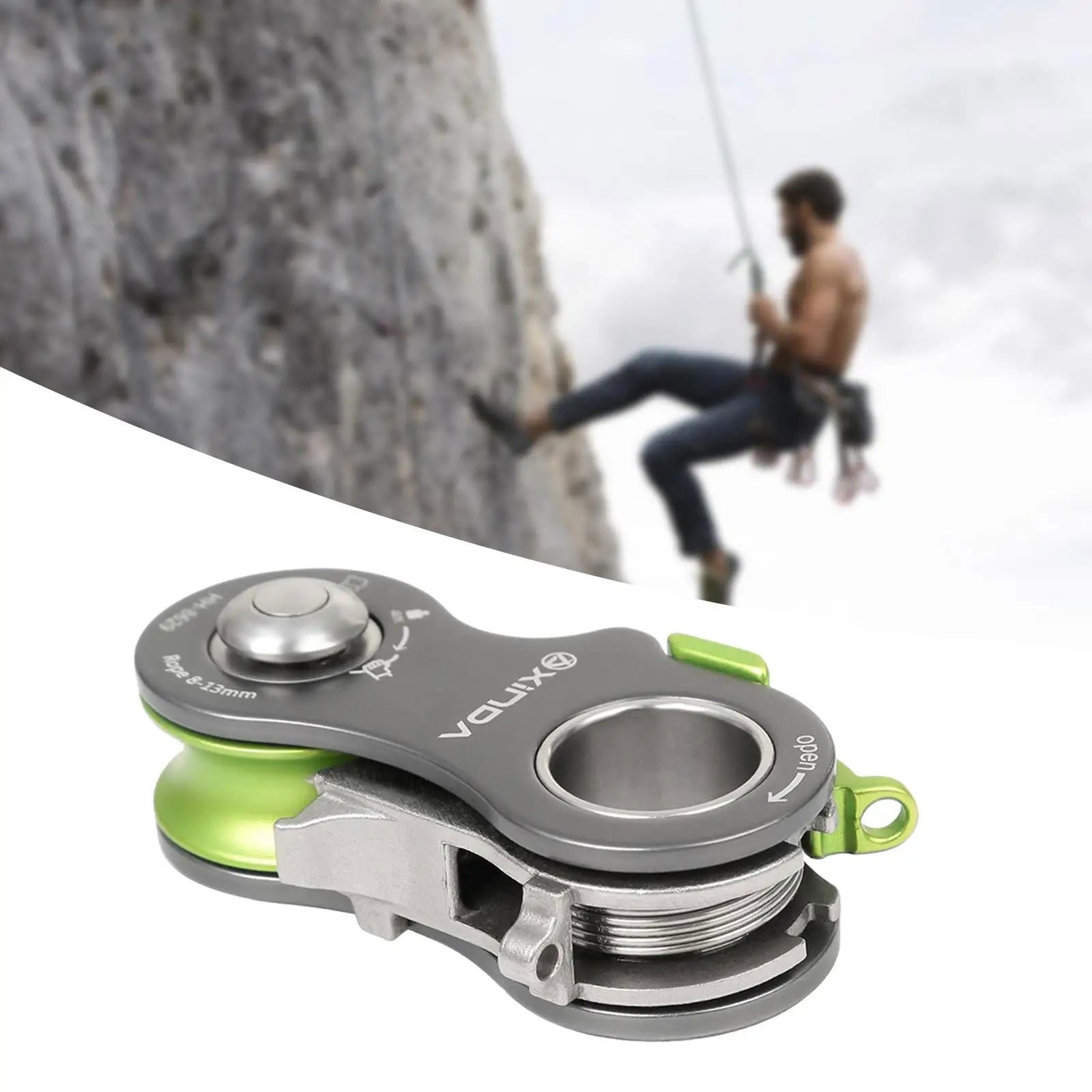 Climbing Pulley Rock Rope Pulley Heavy Duty Equipment Easy to Install Lifting Pulling Device Pulley for Outdoor Hiking himalipasal