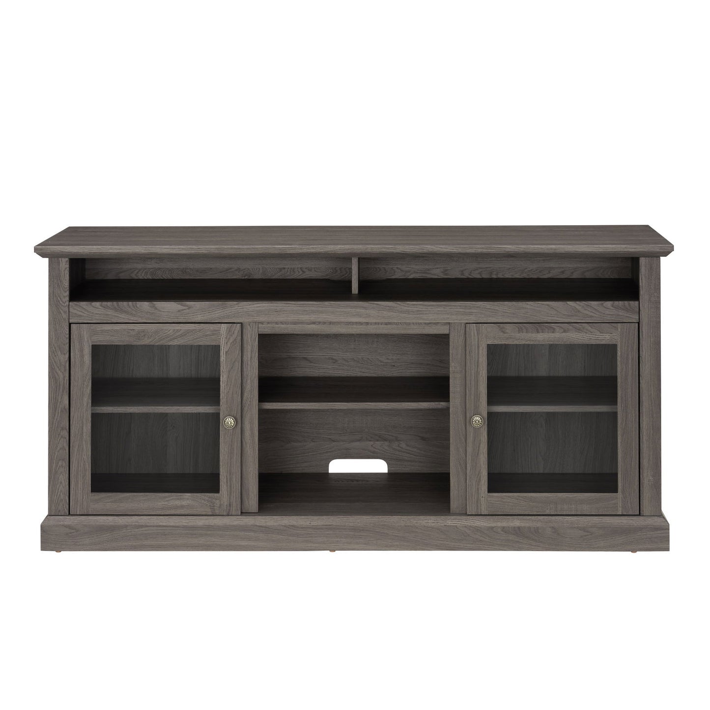 Contemporary TV Media Stand Modern Entertainment Console for TV Up to 65" with Open and Closed Storage Space, Dark Walnut/Black, 60"W*15.75"D*29"H himalipasal