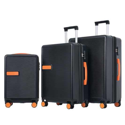 Contrast Color 3 Piece Luggage Set Hardside Spinner Suitcase with TSA Lock 20" 24' 28" Available himalipasal