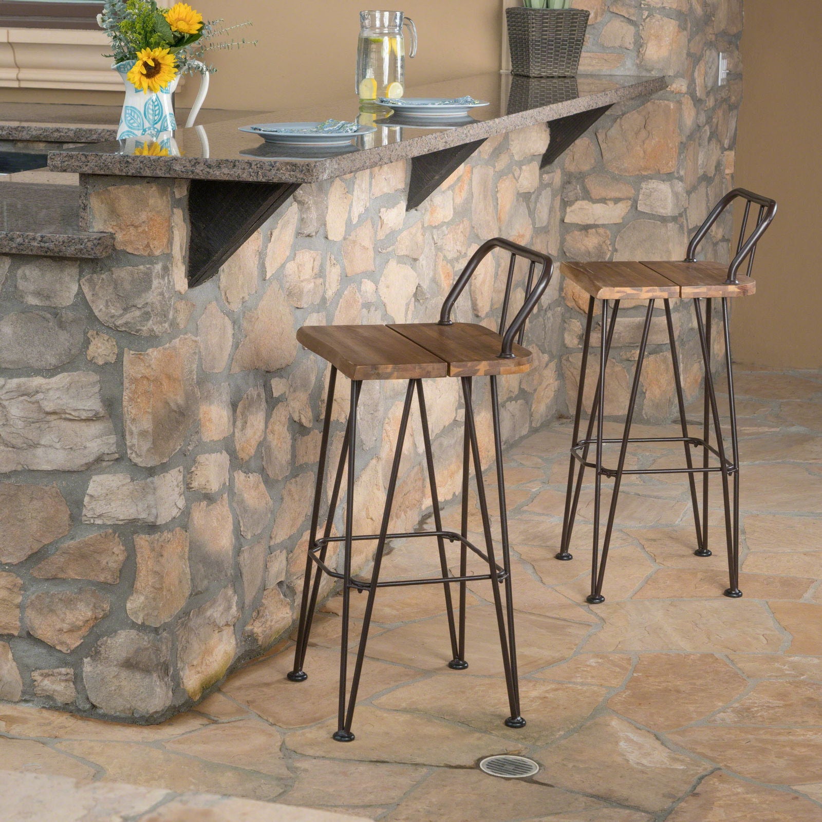 DENALI INDUSTIAL WOOD AND METAL BARSTOOL himalipasal