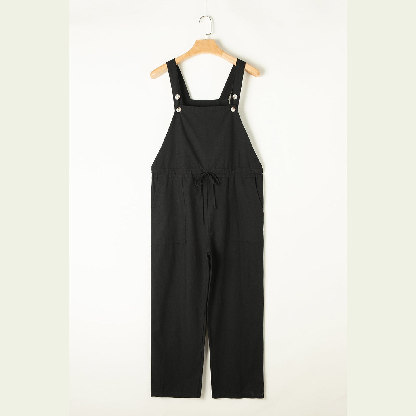 Drawstring Wide Strap Overalls with Pockets himalipasal