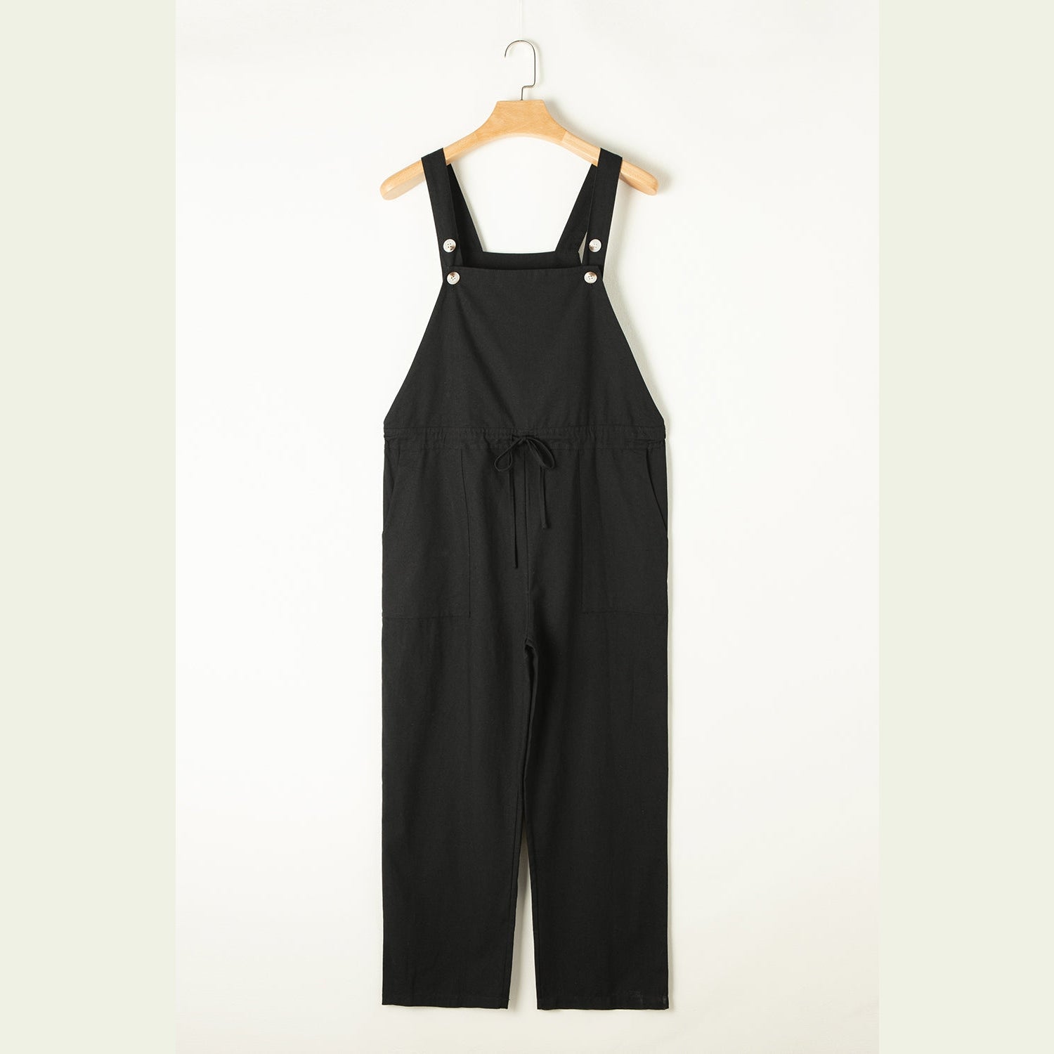 Drawstring Wide Strap Overalls with Pockets himalipasal