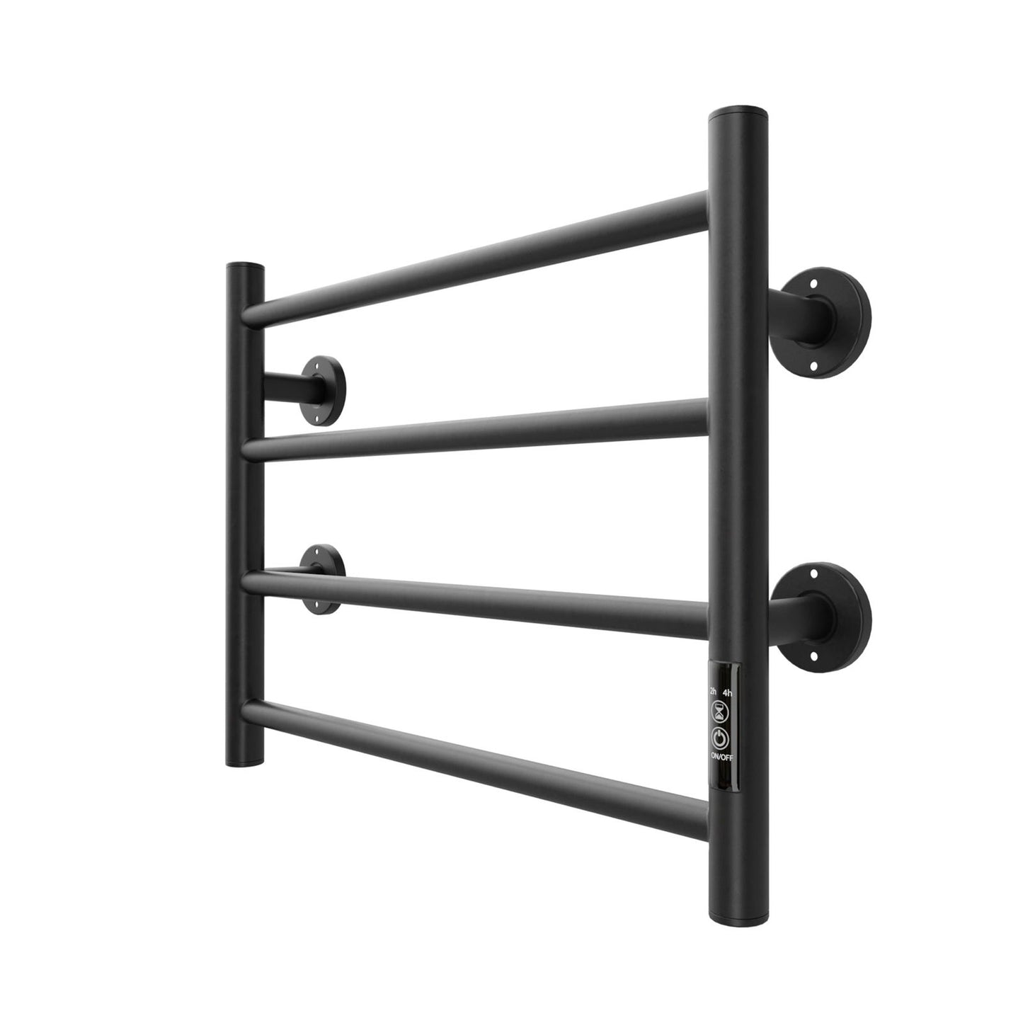 Electric Heated Towel Warmer 4 Bars for Bathroom, Stainless Steel Wall Mounted Heated Towel Drying Rack Black himalipasal