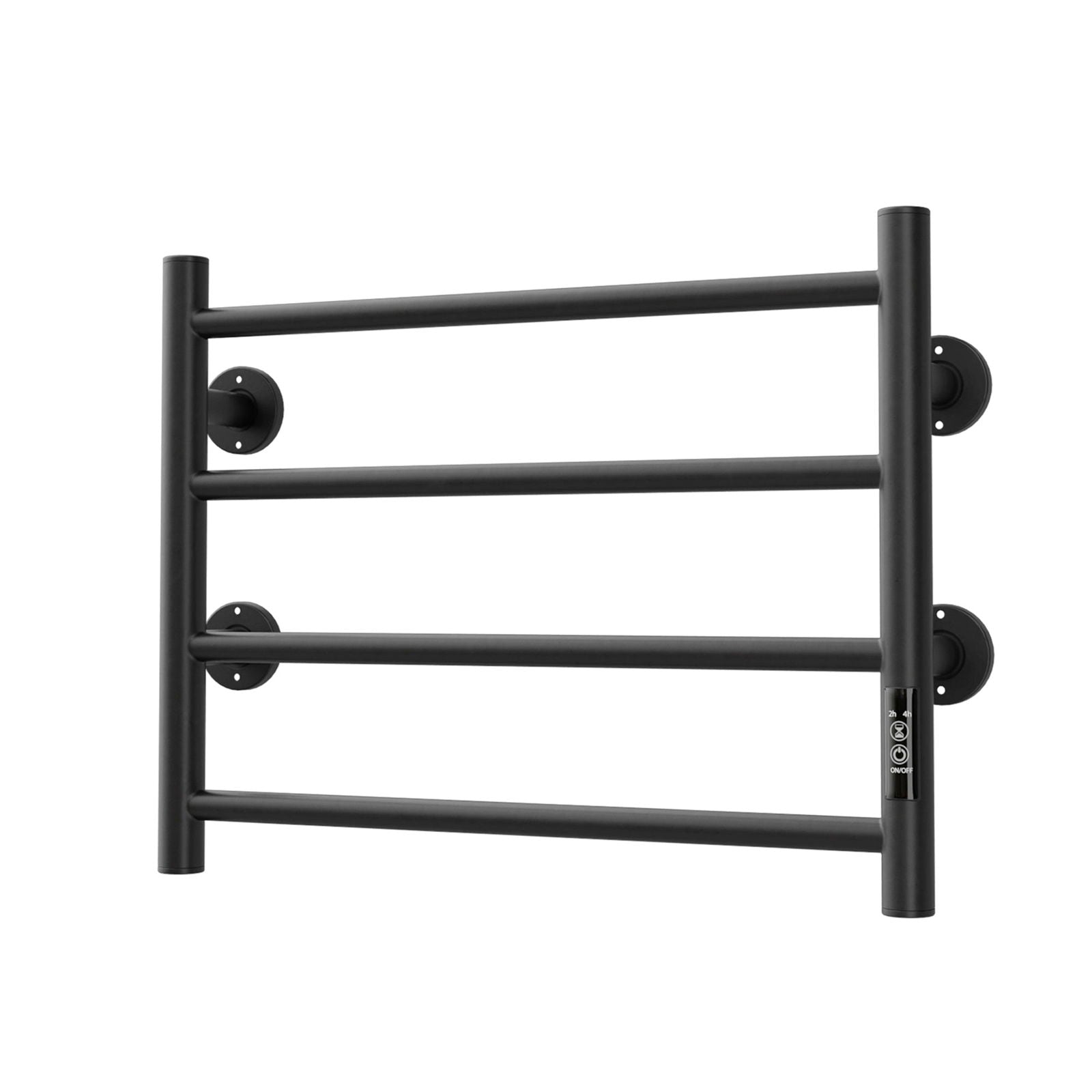 Electric Heated Towel Warmer 4 Bars for Bathroom, Stainless Steel Wall Mounted Heated Towel Drying Rack Black himalipasal