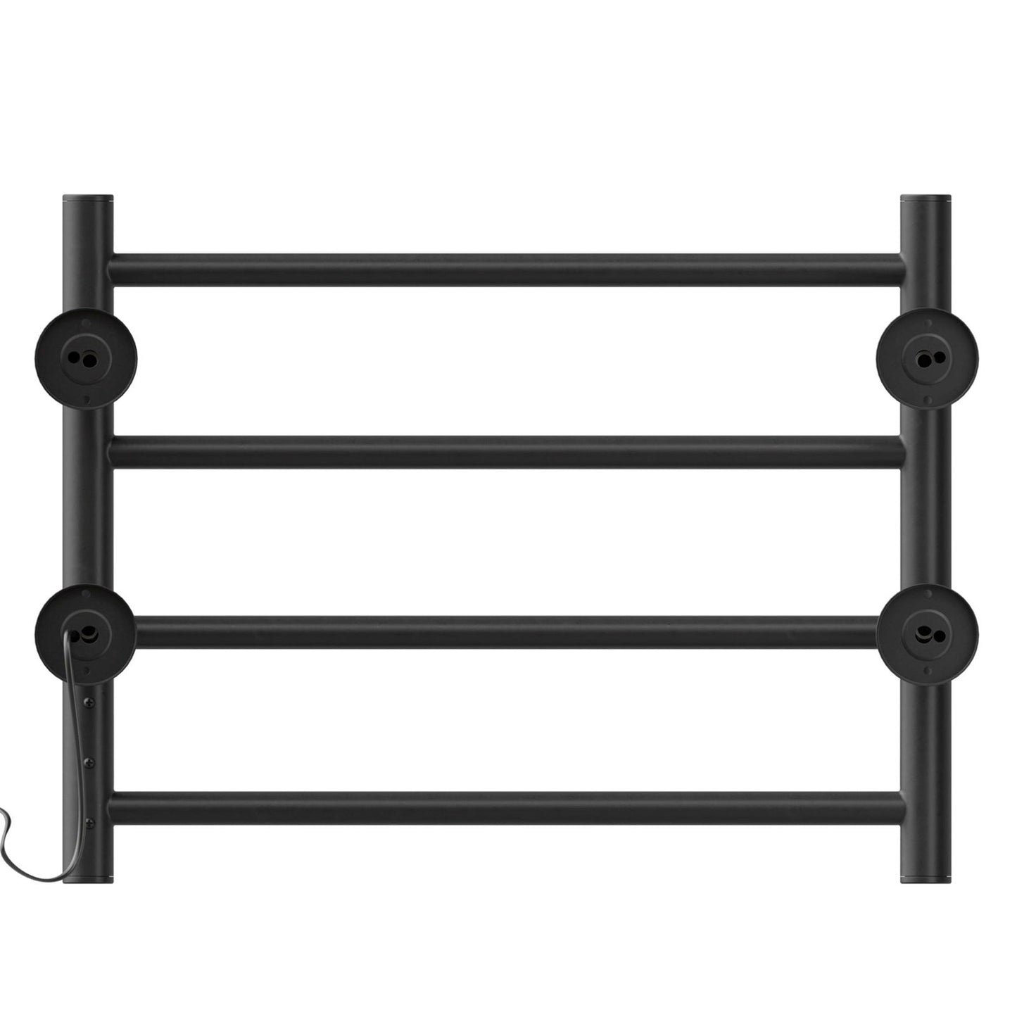 Electric Heated Towel Warmer 4 Bars for Bathroom, Stainless Steel Wall Mounted Heated Towel Drying Rack Black himalipasal