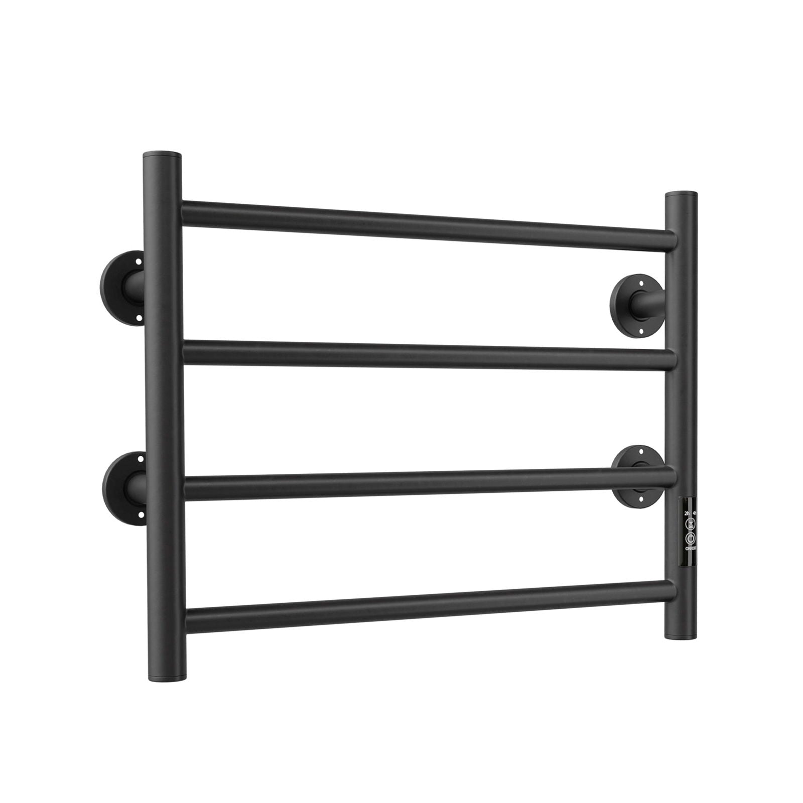 Electric Heated Towel Warmer 4 Bars for Bathroom, Stainless Steel Wall Mounted Heated Towel Drying Rack Black himalipasal