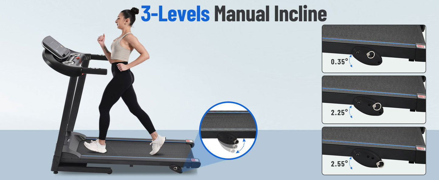 Electric Motorized Treadmill with Audio Speakers, Max. 10 MPH and Incline for Home Gym himalipasal